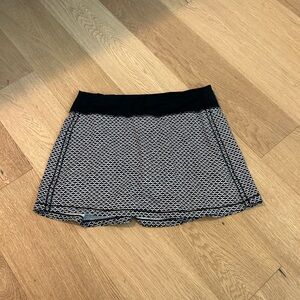 Black and White Lululemon Tennis Skirt